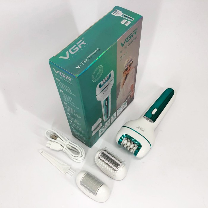 Електропилка для педикюру VGR, Тример для дівчат жінок дівчаток Епілятор з насадками чутливих зон EI-24