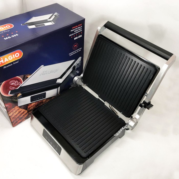 Гриль з притискною пластиною MAGIO MG-355, Сендвічниця з антипригарними панелями, Мультипекар гриль ST-63