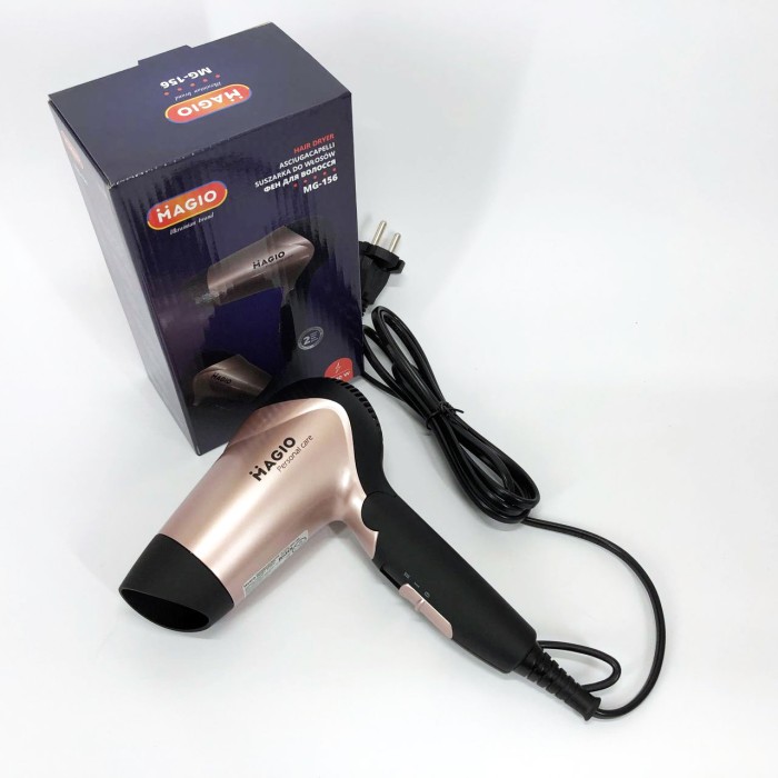 Електричний фен для укладання Magio MG-156, Потужний фен для швидкого сушіння з режимом іонізації FI-36