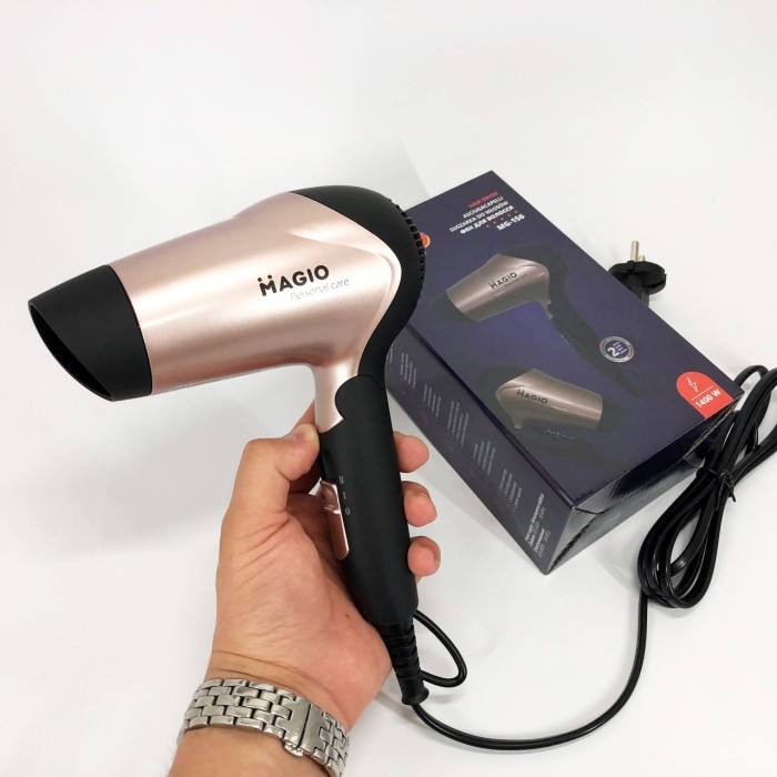 Електричний фен для укладання Magio MG-156, Потужний фен для швидкого сушіння з режимом іонізації FI-36