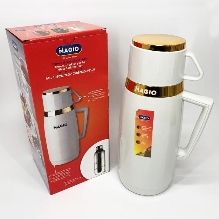 Фляга для пікніка Magio MG-1050W 1 л, Термокухоль для школярів, Термос для LV-843 чаю помповий