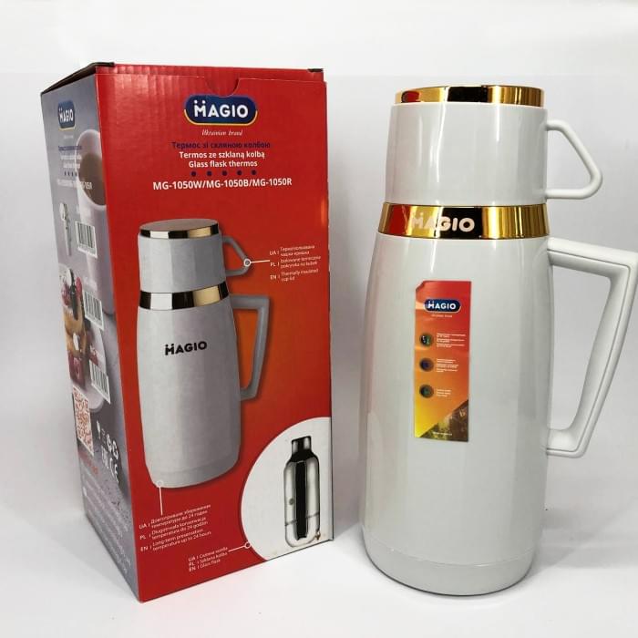 Фляга для пікніка Magio MG-1050W 1 л, Термокухоль для школярів, Термос для LV-843 чаю помповий