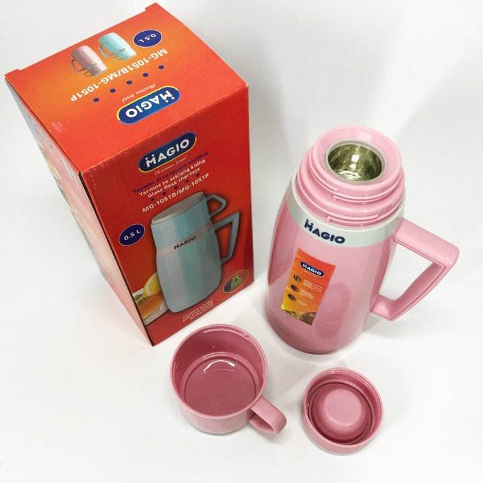 Термос для гарячих напоїв чаю Magio MG-1051P 500 мл, Термос для питної води туристичний DP-45