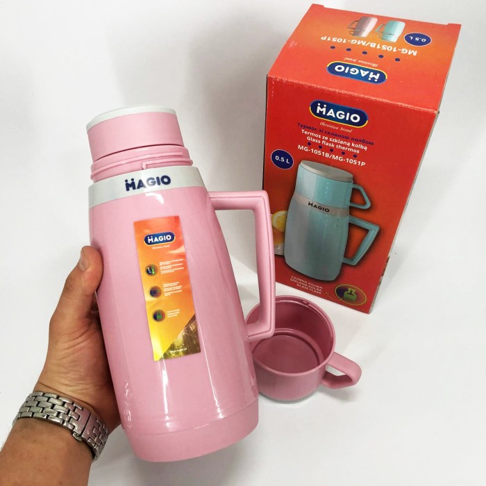 Термос для гарячих напоїв чаю Magio MG-1051P 500 мл, Термос для питної води туристичний DP-45