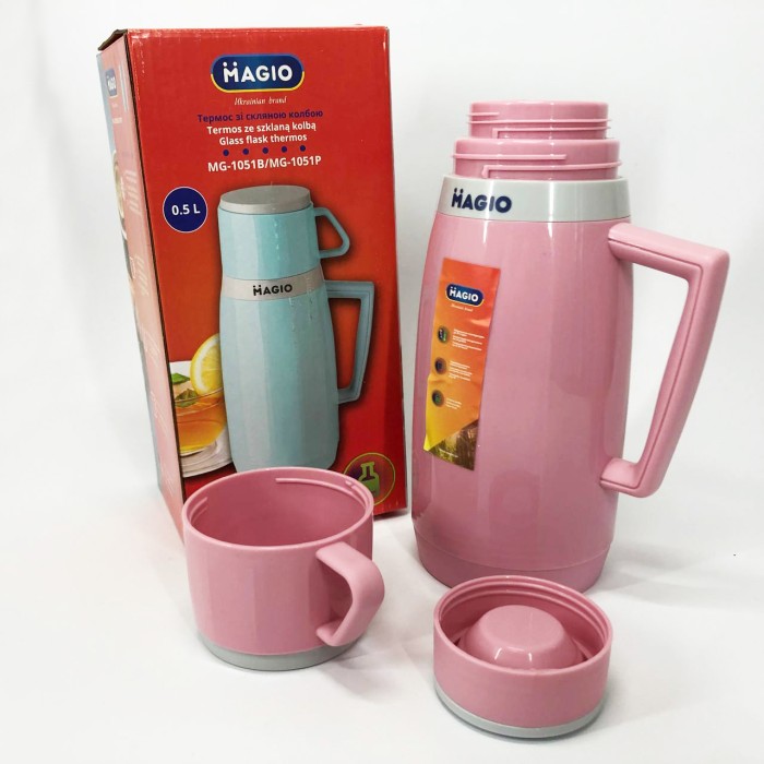 Термос для гарячих напоїв чаю Magio MG-1051P 500 мл, Термос для питної води туристичний DP-45