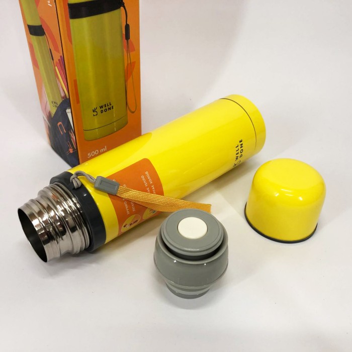 Термос для напоїв на спеку Well Done WD-7145Y 500 мл, Термочашка на подорожі, Найкращий термос FP-88