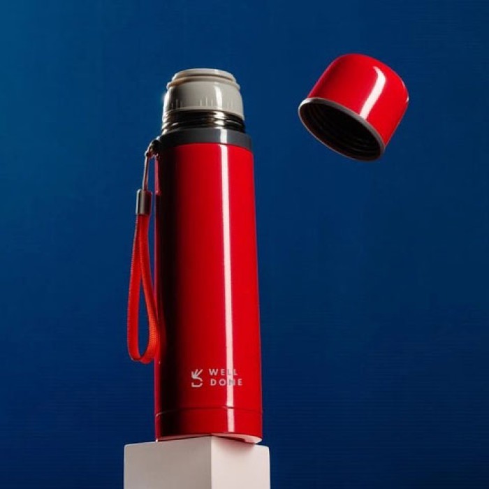 Стильний компактний термос Well, Гарячий термос для чаю, Термос-глечик для чаю помповий KG-62