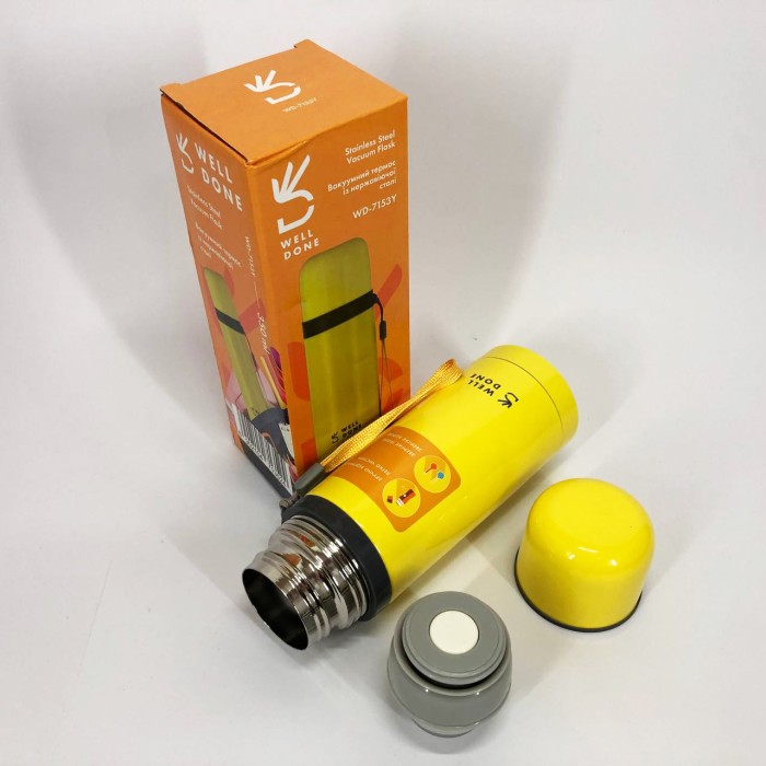 Термочашки для гарячих напоїв Well Done WD-7153Y 350 мл, Хороший якісний термос, Баночка-термос TO-59