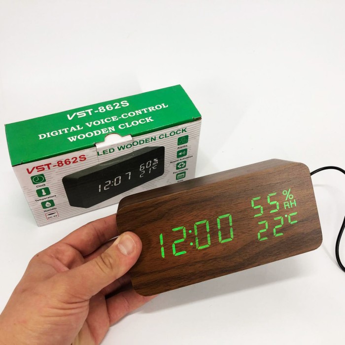 Красивий настільний годинник VST-862S-4, Настільний годинник з функцією підсвічування DT-25