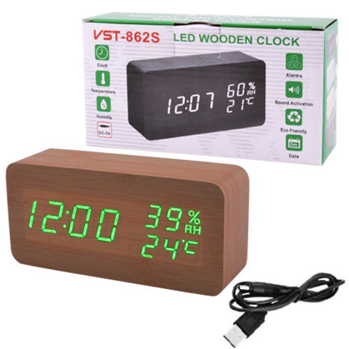 LED настільний годинник VST-862S-4, Електронний настільний годинник digital LED TZ-68