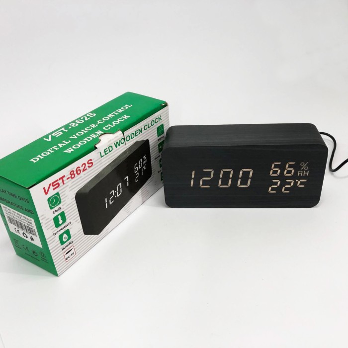 Класний настільний годинник VST-862S-6, Настільний годинник з автоматичним підсвічуванням IO-15