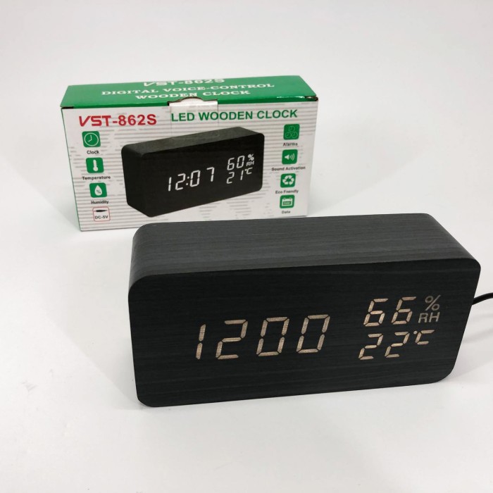 Настільний годинник для дому VST-862S-6, Настільний годинник з будильником LED HR-44