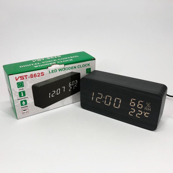 Настільний годинник для дому VST-862S-6, Настільний годинник з будильником LED HR-44