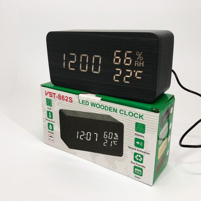 Настільний годинник для дому VST-862S-6, Настільний годинник з будильником LED HR-44