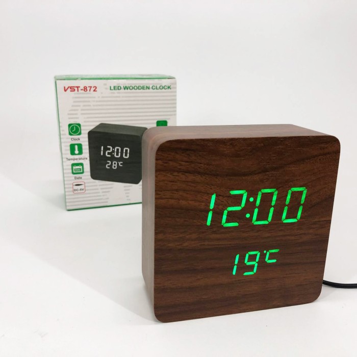 Настільний годинник з яскравим світлодіодним led дисплеєм, Настільний годинник для дому QC-46