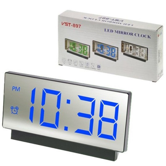 LED настільний годинник VST-897-5, Настільний годинник з функцією підсвічування UG-46