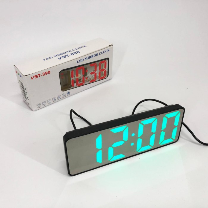 Електронний настільний LED годинник від USB VST-898-4 з будильником і термометром оригінальний настільний годинник