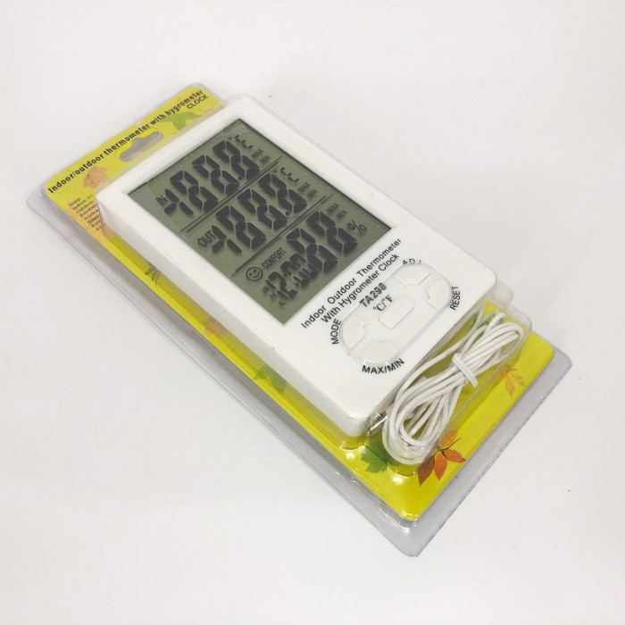 Метеостанція з екраном TA298, Годинник із температурним та вологим сенсором, Електронні метеостанція SQ-28