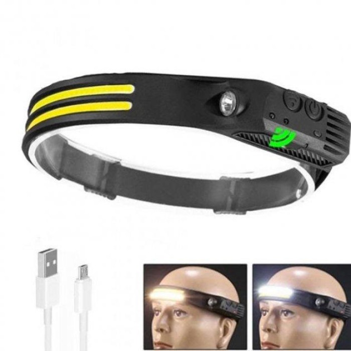 Потужний ліхтар на голову BL-W689-LM+2COB (white+red), Налобний ліхтар яскравий Led на голову XU-13