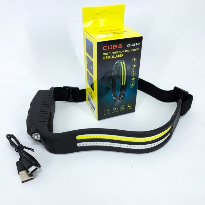 Потужний ліхтар на голову BL-W689-LM+2COB (white+red), Налобний ліхтар яскравий Led на голову XU-13