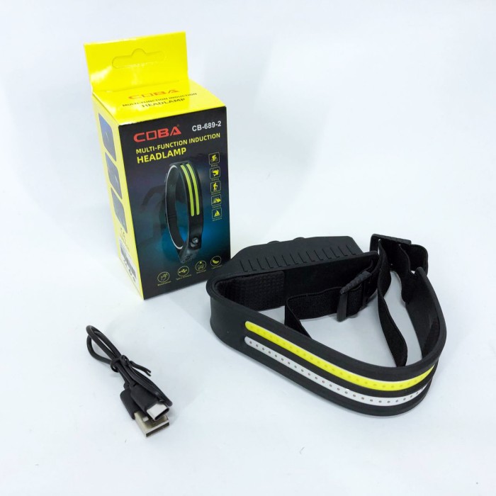 Налобний ліхтар з ремінцем на голову BL-W689-LM+2COB, Перезарядний налобний ліхтар Head Lamp EM-24
