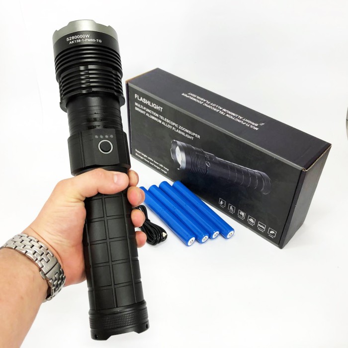 Ліхтар ручний з функцією зарядки AK138-1 PM60-TG 8х18650, Ліхтарик світлодіодний для туриста DB-81