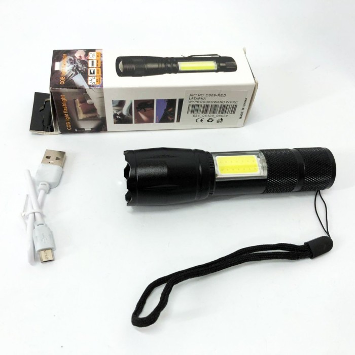 Ліхтар ручний з функцією зарядки PLD C609-T6+COB, Ліхтарик потужний акумуляторний для дому IC-26