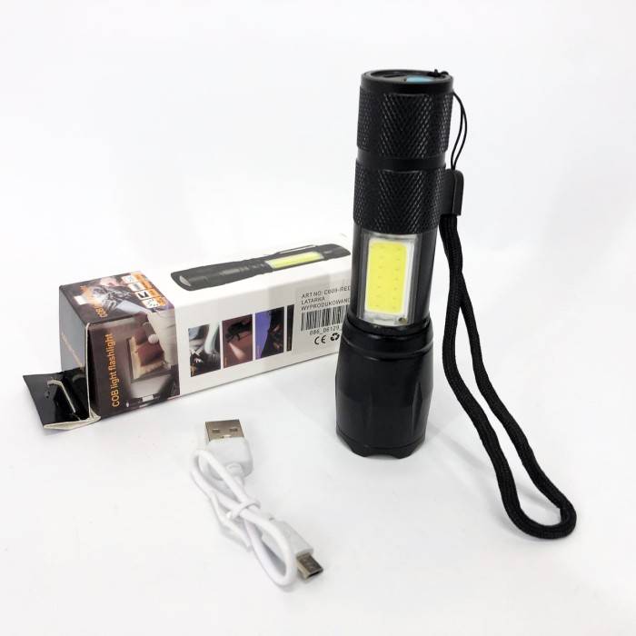 Світлодіодний ліхтар із тривалим часом світіння PLD C609-T6+COB, Дуже яскравий ліхтар, Сильний ліхтарик KD-34