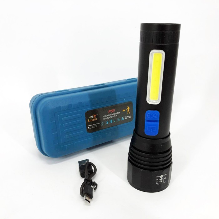 Ліхтар тактичний маленький CB-C11-P50-COB, Ліхтар ручний тактичний акумуляторний UE-443 потужний світлодіодний