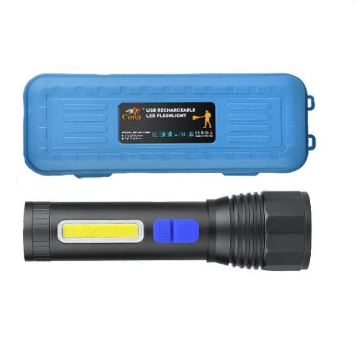 Ліхтар тактичний маленький CB-C11-P50-COB, Ліхтар ручний тактичний акумуляторний UE-443 потужний світлодіодний