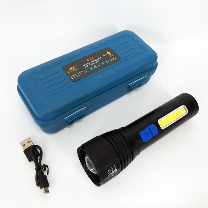 Ліхтарик на USB зарядкою для дому CB-C11-P50-COB, Потужний ручний ліхтар повербанк TC-15