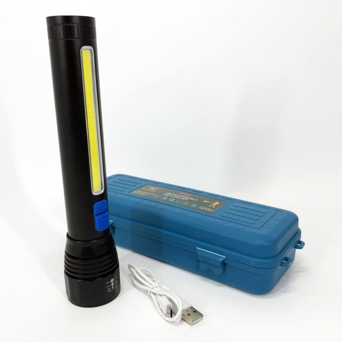 LED ліхтар із зарядкою CB-C13-P50+COB, Ліхтар суперяскравий Військовий тактичний JE-45