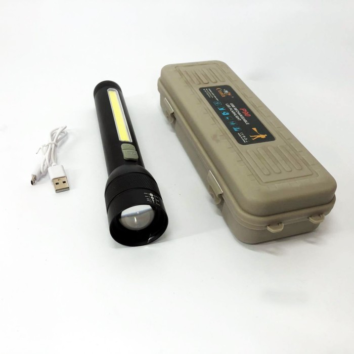 Ліхтар акумуляторний CB-C23-P90+COB, Ліхтарик світлодіодний ручний акумуляторний портативний