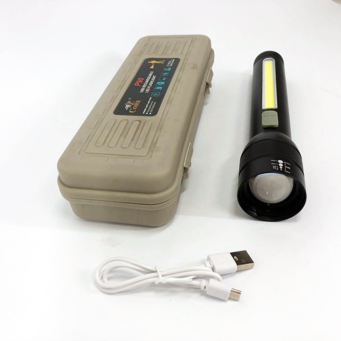 Ліхтар батарейний портативний світлодіодний CB-C23-P90+COB, Ліхтарик військовий, Зручний ручний ліхтар GK-42