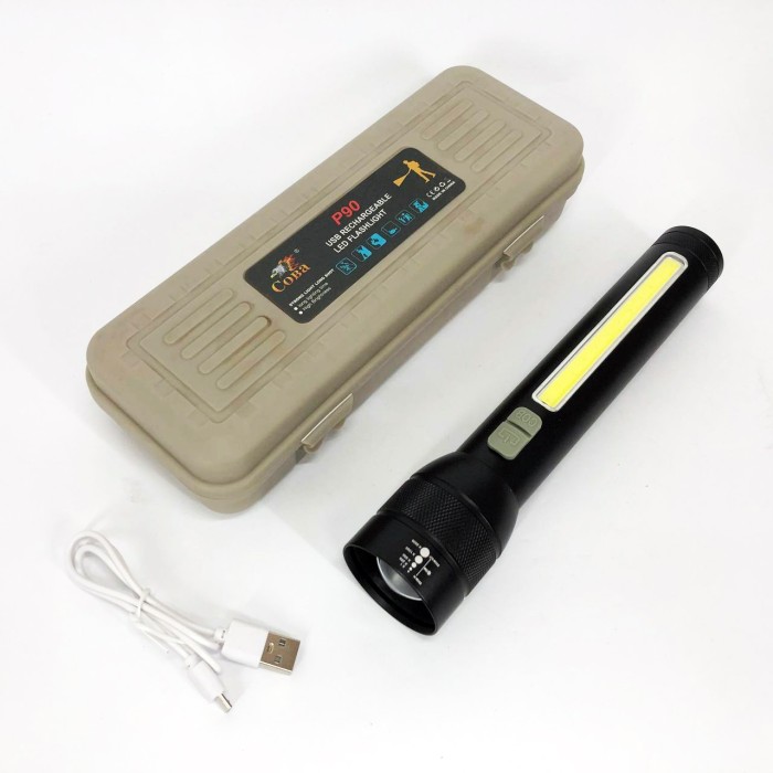 Яскравий світлодіодний потужний ліхтар CB-C23-P90+COB, Тактичні ліхтарі акумуляторні AL-33