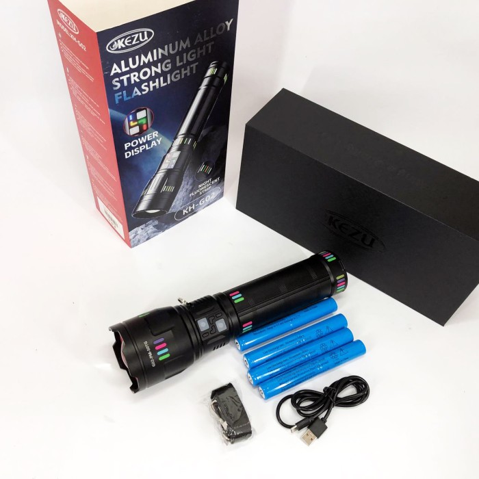 Ручний ліхтар з 18650 акумулятором G02-PM60-TG, LED ліхтар із зарядкою, Сильний ліхтарик FU-98