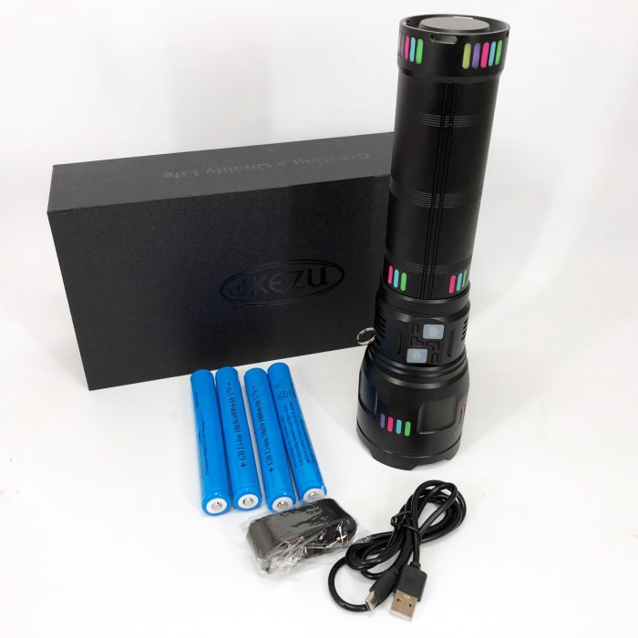 Ручний ліхтар з 18650 акумулятором G02-PM60-TG, LED ліхтар із зарядкою, Сильний ліхтарик FU-98