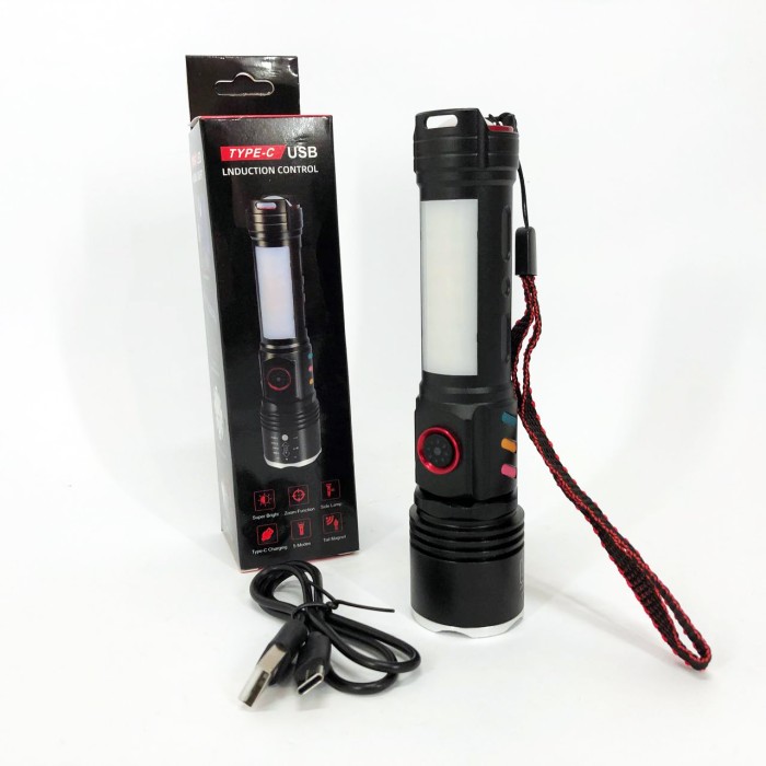 Ліхтарик на USB зарядкою для дому Police PLD-2307, Портативний світлодіодний ліхтар із зарядкою QB-91