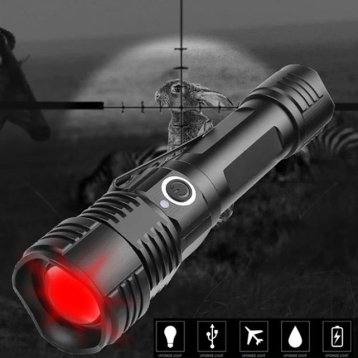 Алюмінієвий ліхтар 18650 PLD-11-4XPE(RGB), Ліхтар із захистом від пилу світлодіодний тактичний FR-47