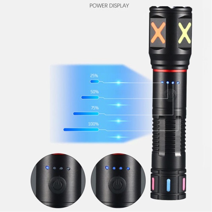 Потужний акумуляторний світлодіодний ліхтар PLD-CA166-3, Потужний ліхтар для риболовлі LB-45