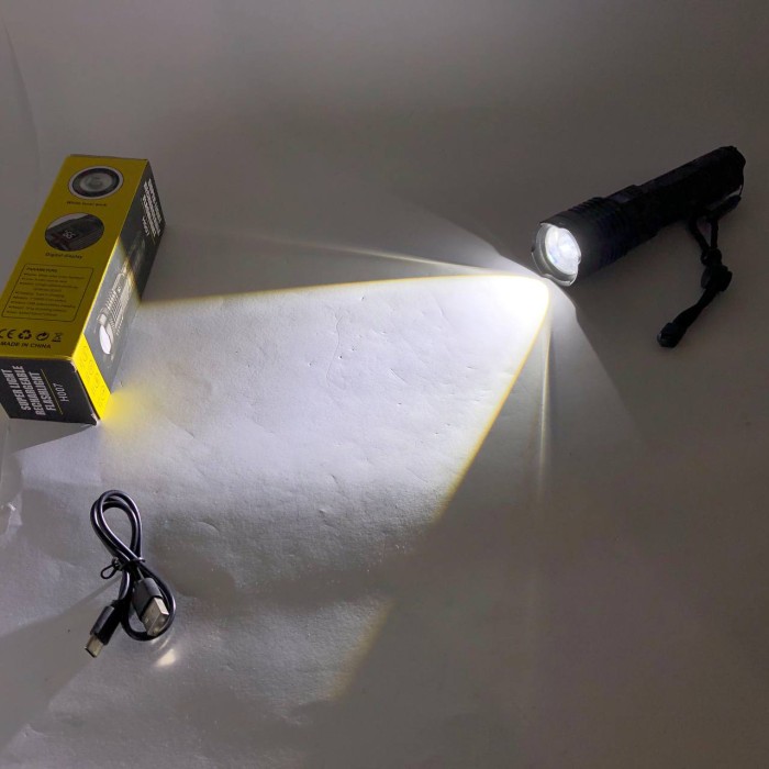 LED ліхтар із зарядкою PLD-H007, Армійські тактичні ліхтарі, Ліхтар ручний металевий MT-24