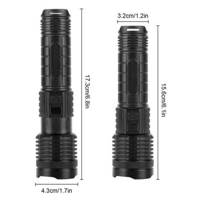 LED ліхтар із зарядкою PLD-H007, Армійські тактичні ліхтарі, Ліхтар ручний металевий MT-24