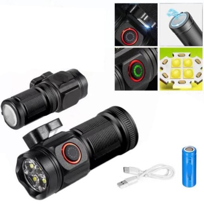 Посилений ручний ліхтарик, Тактичний ліхтар з діодом LED ліхтар переносний акумуляторний IB-69