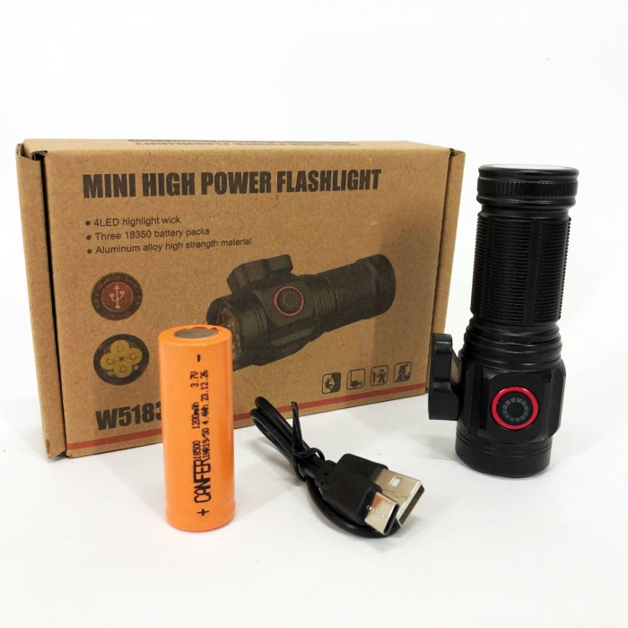 Ручний інспекційний ліхтар W5183-4XHP360, Кишеньковий міні ліхтар Ручний з 18650 акумулятором NW-19