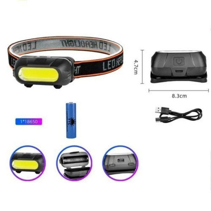 Тактичний ліхтар з ремінцем для голови KX-213-COB, Налобний світильник для роботи в темряві MS-79