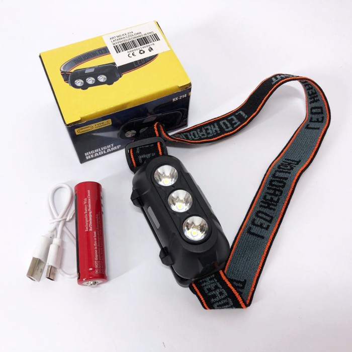 Налобний ліхтар для риболовлі кемпінгу KX-214-3LED, Ліхтар для голови HW-114 зі світлодіодами