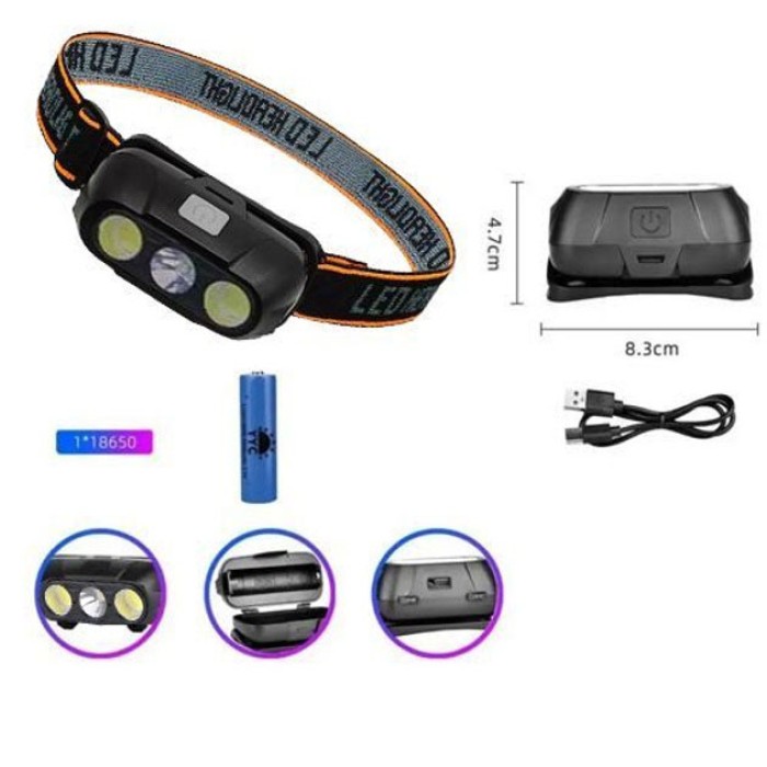 Легкий налобний ліхтар для риболовлі KX-215-LED-2COB, Налобна лампа, Налобний ліхтар для сто TL-76