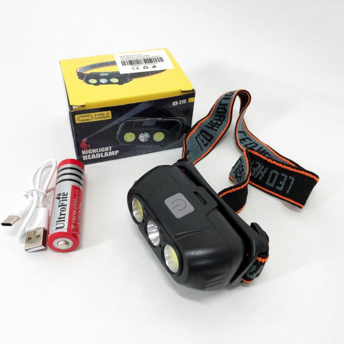 Налобний світлодіодний ліхтар KX-215-LED-2COB, Надпотужний налобний ліхтар Компактний OK-73