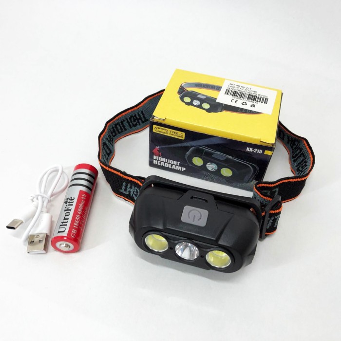 Налобний світлодіодний ліхтар KX-215-LED-2COB, Надпотужний налобний ліхтар Компактний OK-73