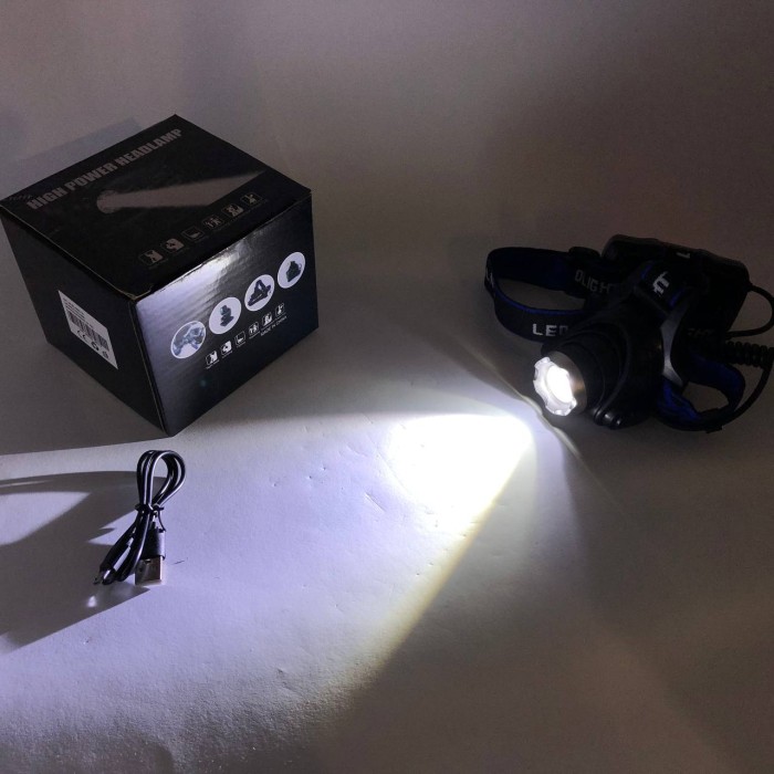 Ліхтар на голову для бігу Police BL-6699 (204C), Акумуляторний ліхтар на голову із зарядним пристроєм UF-54